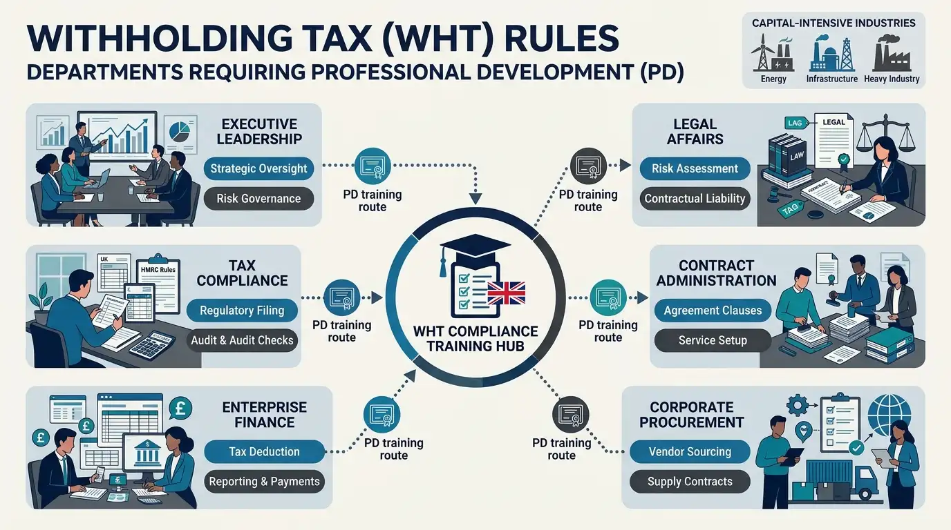 Which Corporate Departments Require Professional Development in Withholding Tax Rules?