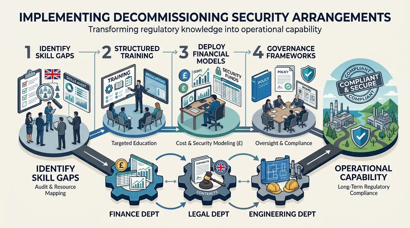 How Do Organizations Implement Decommissioning Security Arrangements Through Structured Workforce Training?