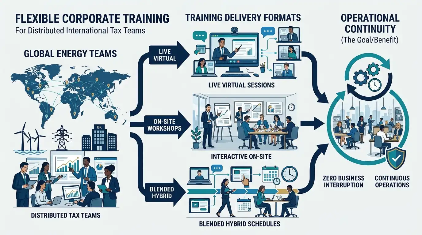 How is the course delivered to corporate teams?