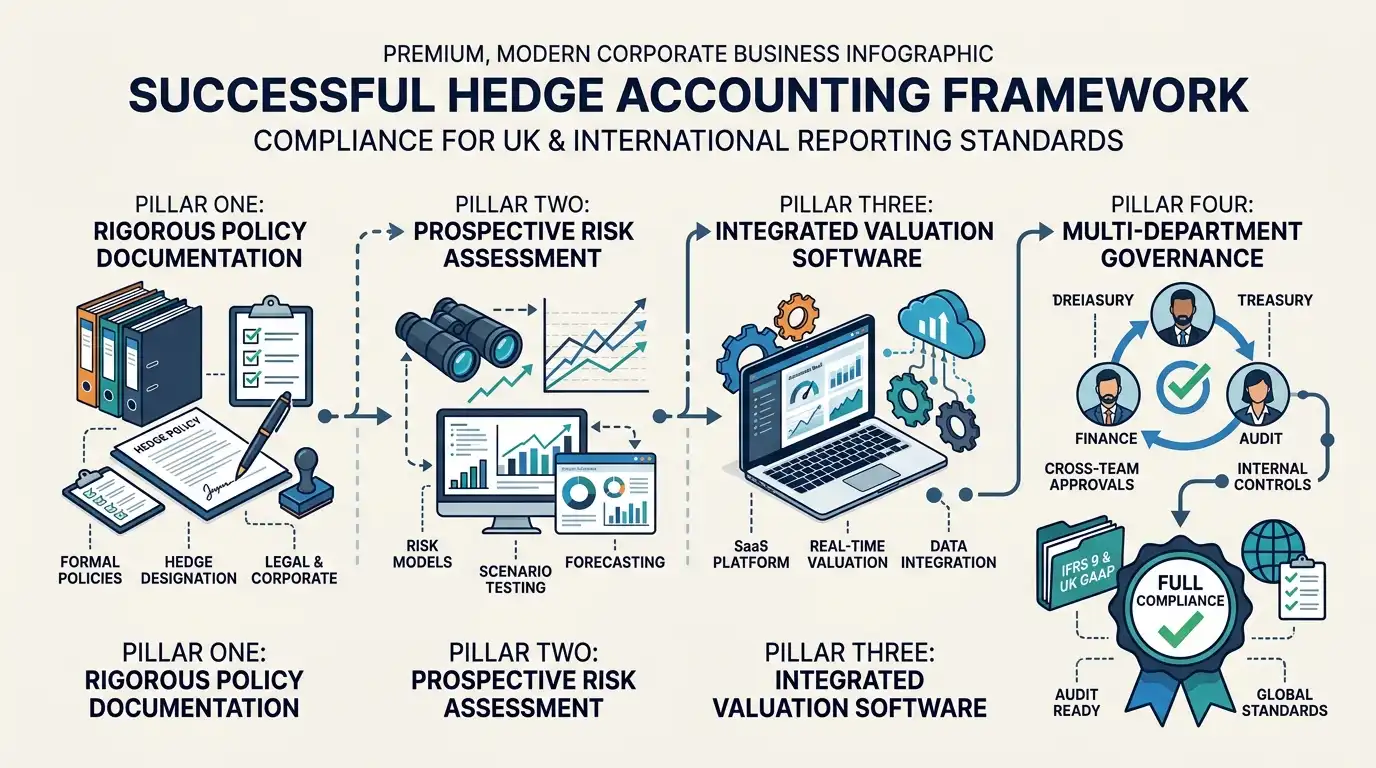 What Core Components Define a Successful Hedge Accounting Implementation Framework?