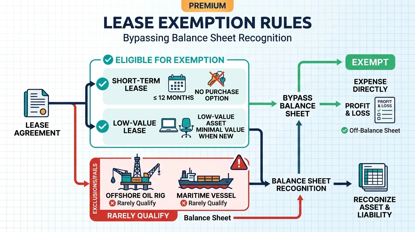What impact do short term and low value exemptions have on maritime asset reporting?