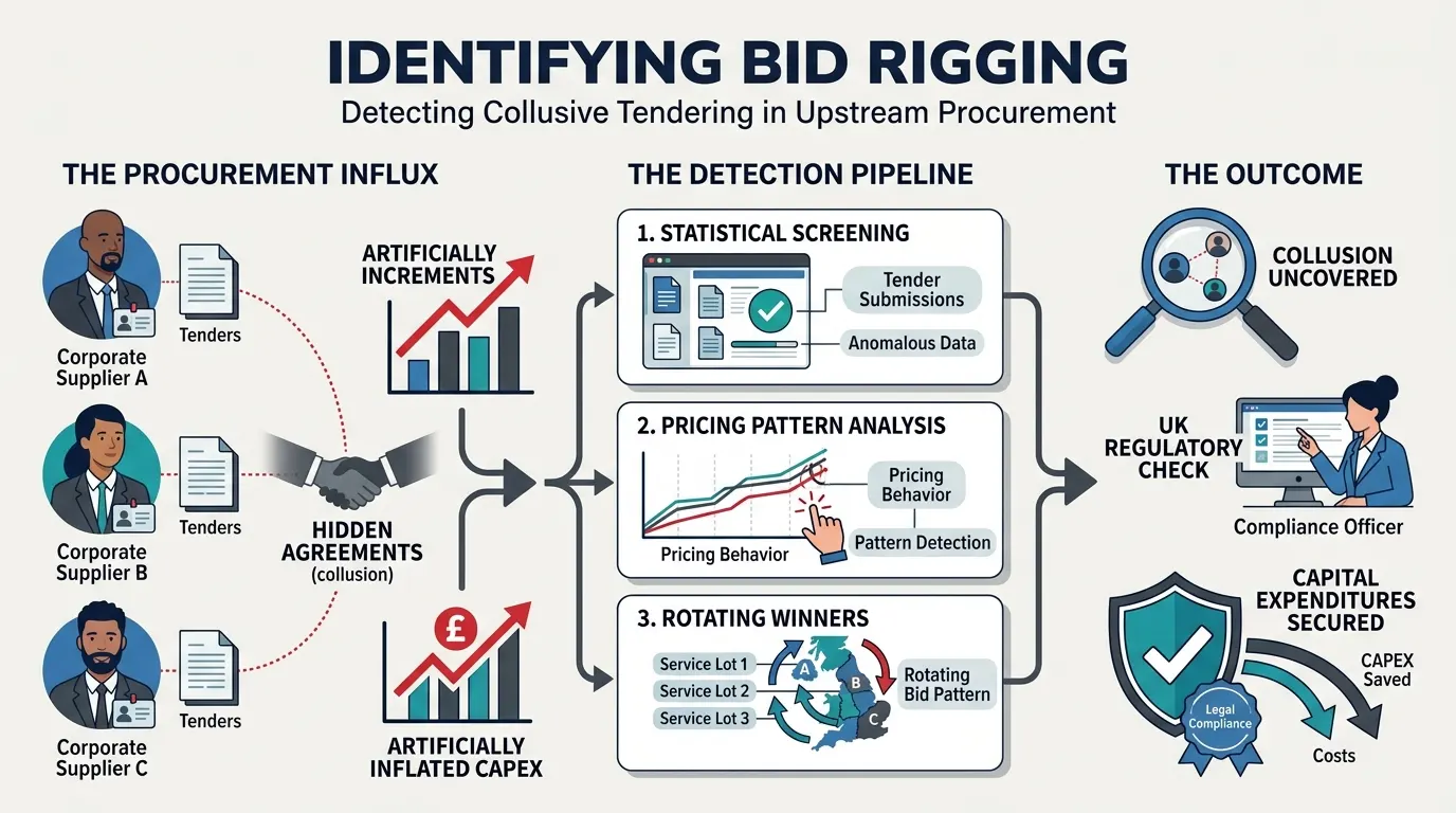 What Methods Identify Bid Rigging and Collusive Tendering in Upstream Procurement?