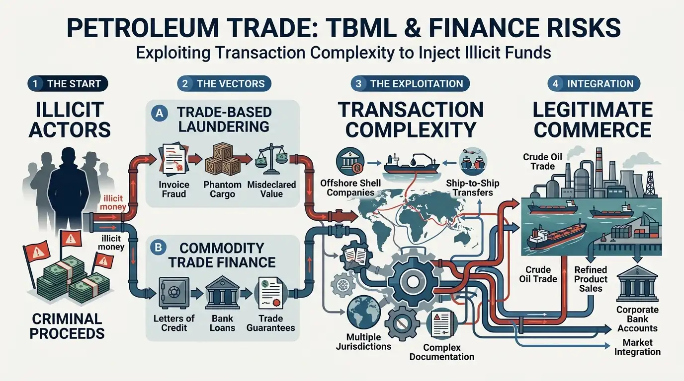 What Are the Core Mechanisms of Trade Based Money Laundering and Commodity Trade Finance Risk in Upstream and Downstream Petroleum Operations?