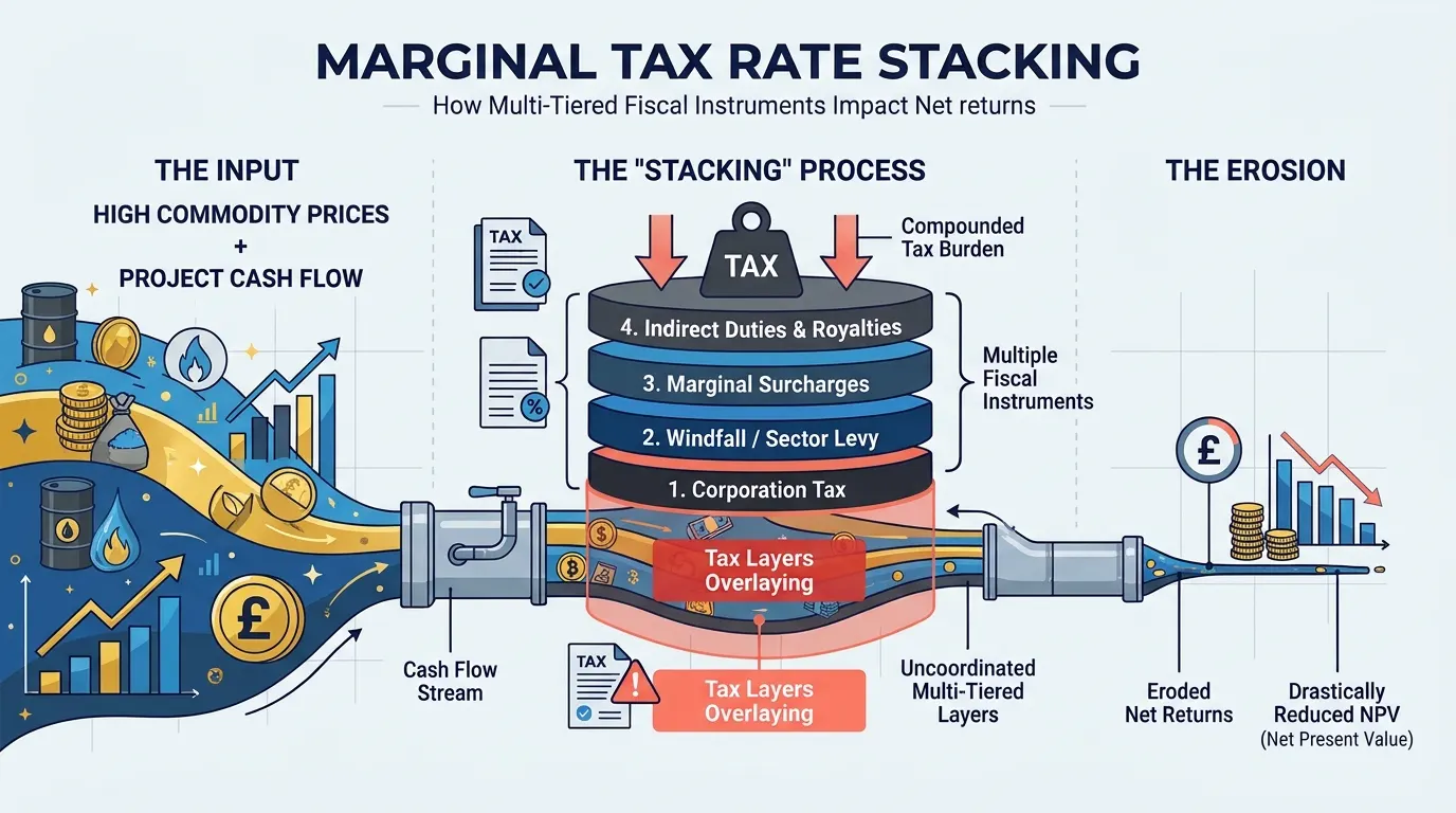 What Is the Impact of Marginal Tax Rate Stacking on Upstream Cash Flows?