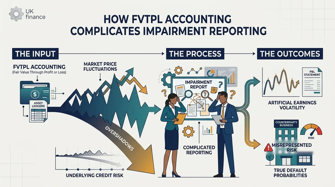 Why does fair value through profit or loss accounting complicate impairment reporting?