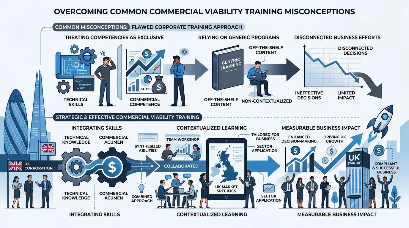 What Are Common Misconceptions Regarding Commercial Viability Training in Corporate Settings?
