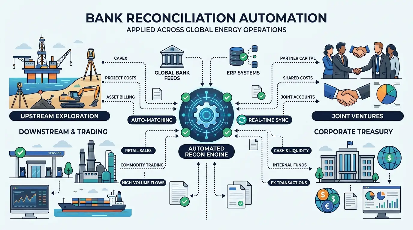 Where Is Bank Reconciliation Automation Applied Across Corporate Energy Functions?