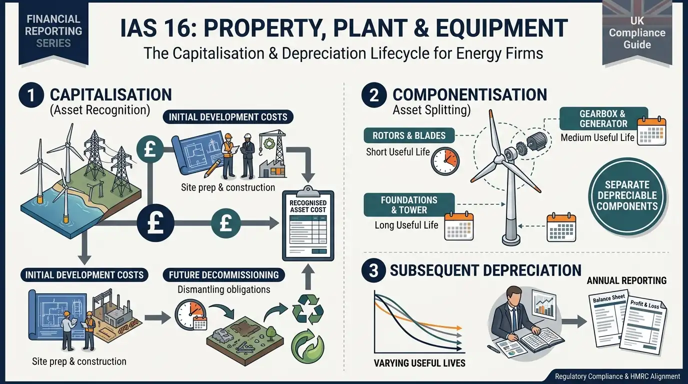 How do IAS 16 property plant and equipment rules govern exploration, evaluation, and decommissioning provisions?