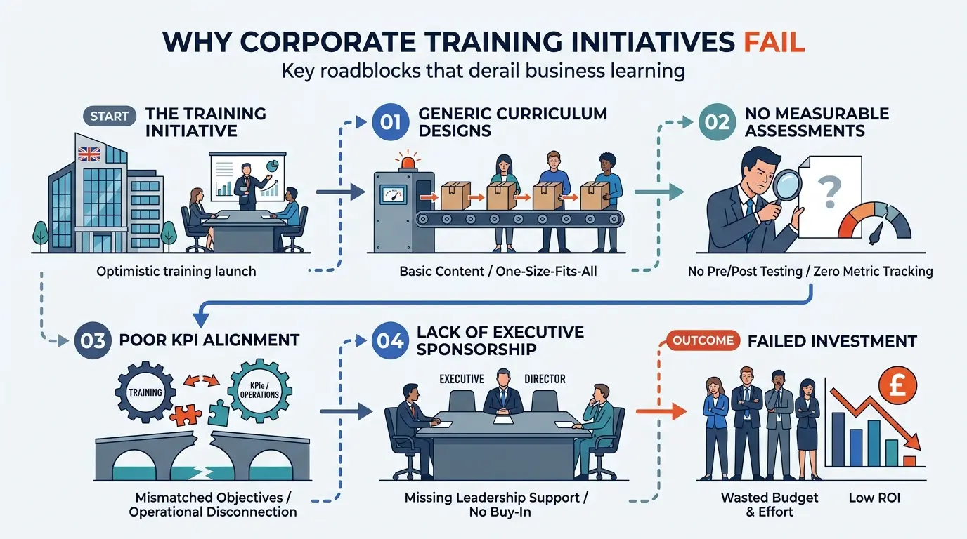 What Common Problems and Misconceptions Undermine Corporate Training Programs?