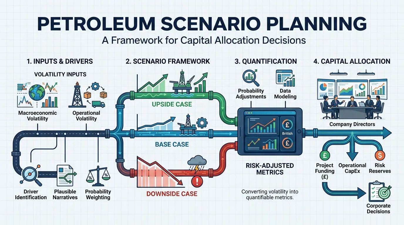 What Is the Core Structure of a Petroleum Scenario Planning Framework?