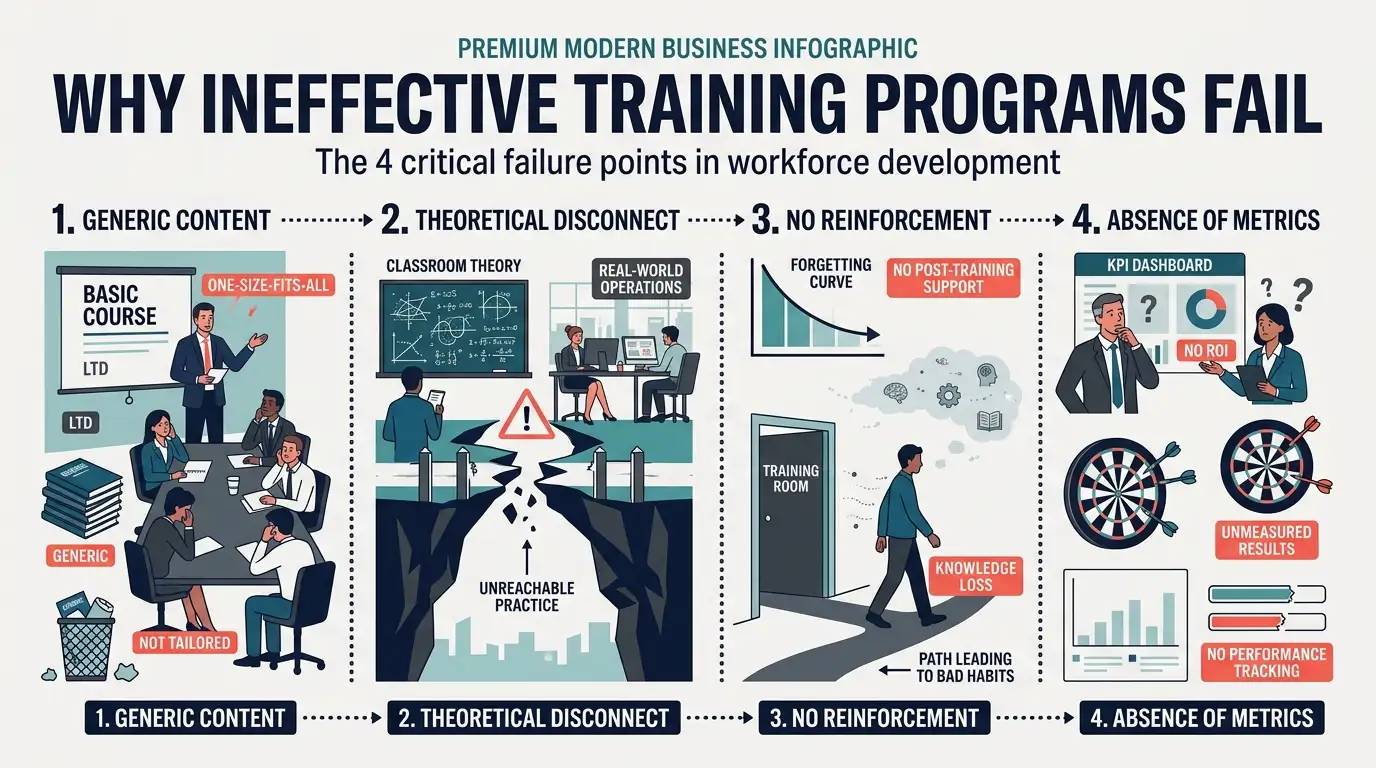 What common problems and misconceptions undermine ineffective asset impairment training programs?