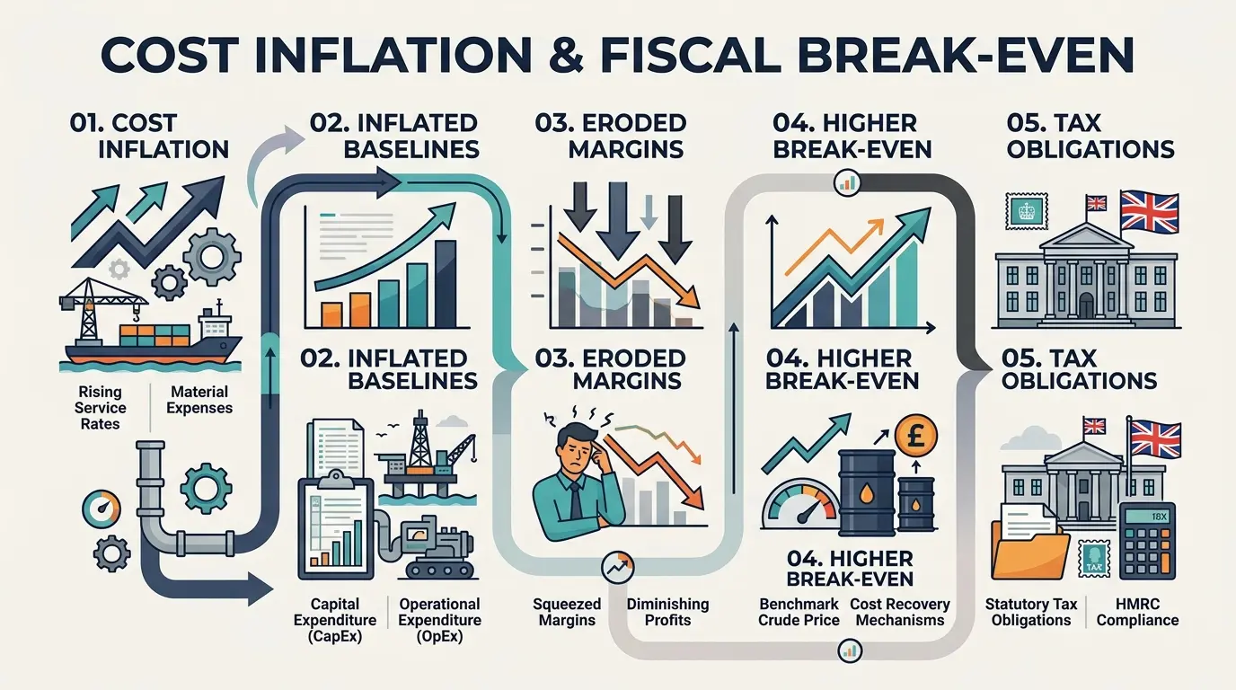 What Role Does Cost Inflation Play in Fiscal Break-Even Calculations?